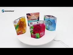 Baglietti di imballaggio per cannabis a prova di odore con cerniera di cannabis in plastica personalizzata Mylar Marijuana Weed Stand Up Bag