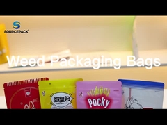 Sacchetto di imballaggio per erba resistente ai bambini Zipper Custom Stand Up Pocket Con Notch Tear